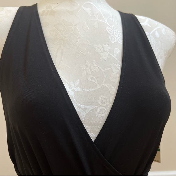 MICHAEL Michael Kors Black V-Neck Sleeveless Handkerchief-Hem Dress Size Large - Picture 5 of 8